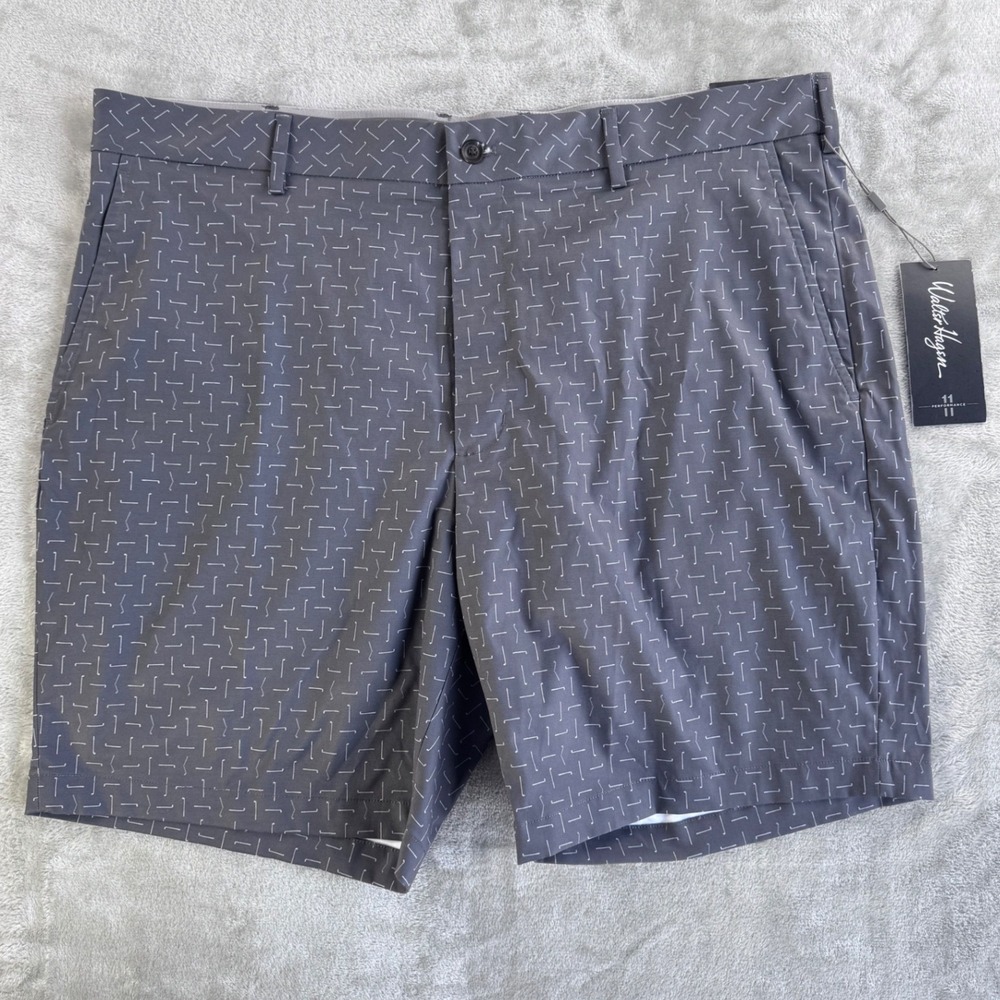 Walter‎ Hagen Golf Shorts Mens 40 Gray Performance Dadcore Preppy Golfcore 9in